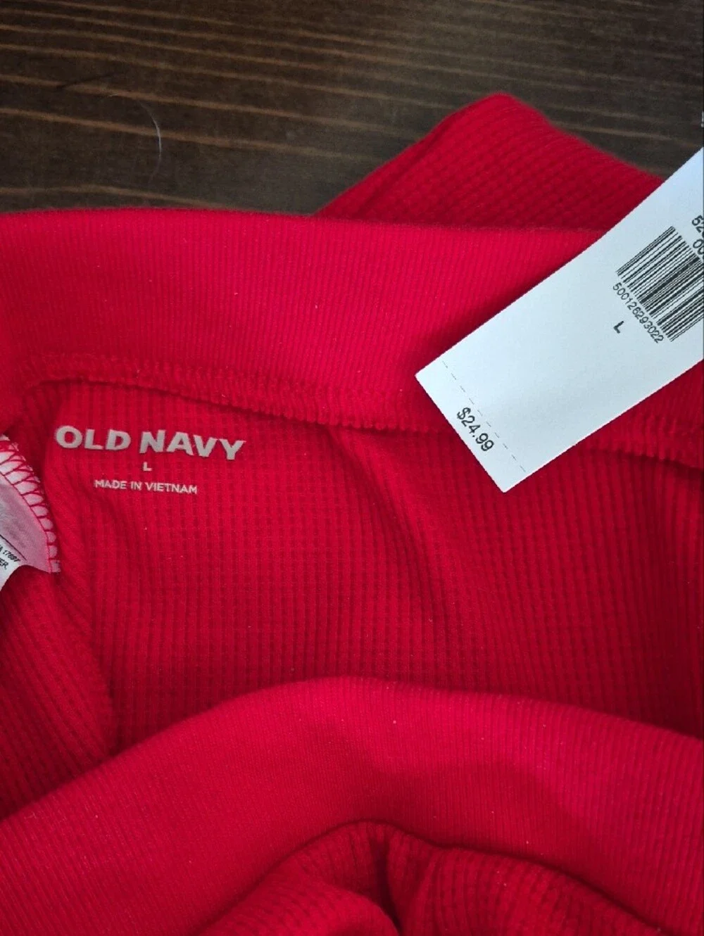 Old Navy Bright Red Waffle Thermal PJ Set - Picture 5 of 5